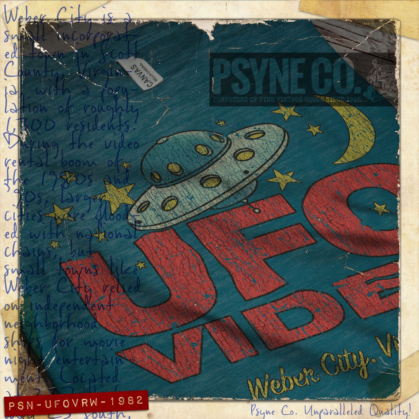 UFO Video Rentals Weber City 1982 Vintage Men's T-Shirt