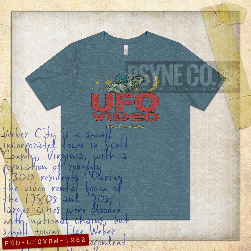 UFO Video Rentals Weber City 1982 Vintage Men's T-Shirt