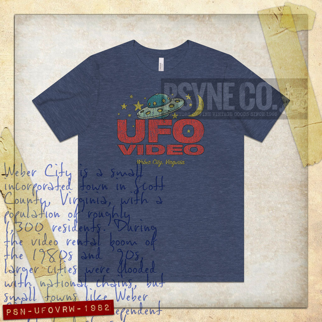 UFO Video Rentals Weber City 1982 Vintage Men's T-Shirt