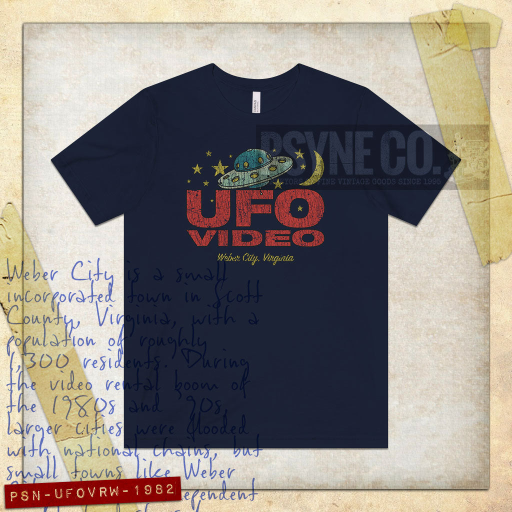 UFO Video Rentals Weber City 1982 Vintage Men's T-Shirt