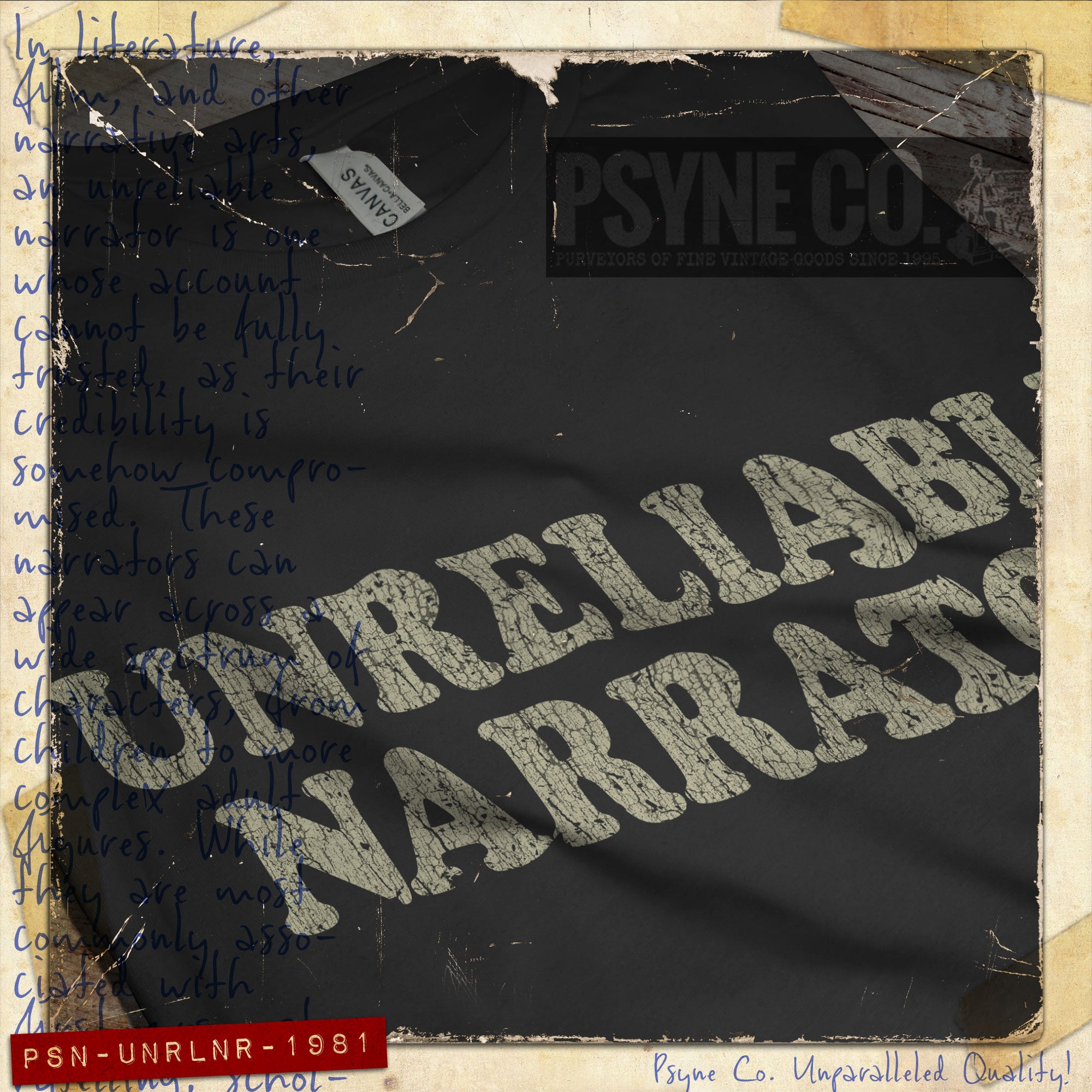 Unreliable Narrator 1981 Vintage Men's T-Shirt