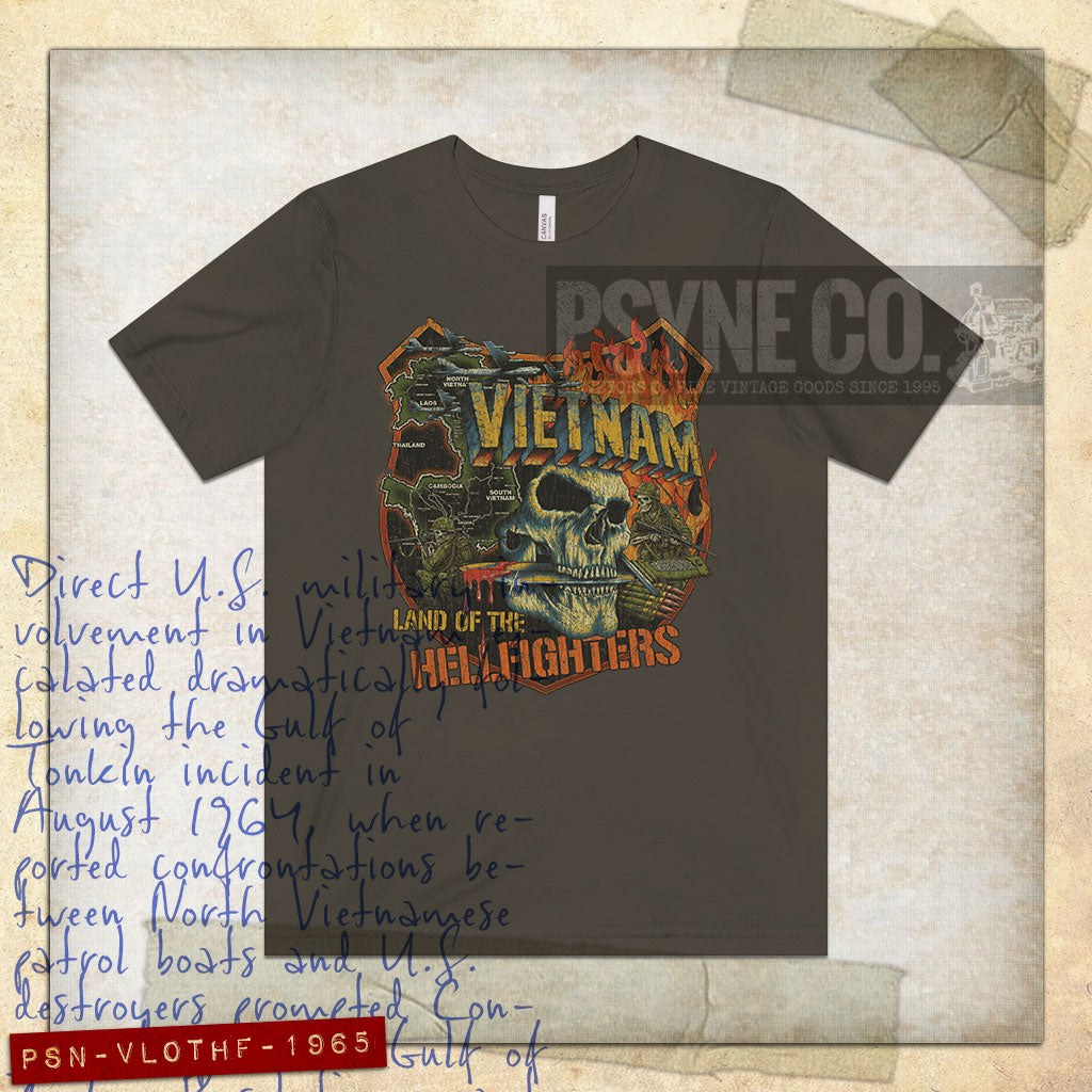Vietnam Land of the Hellfighters 1965 Vintage Men's T-Shirt