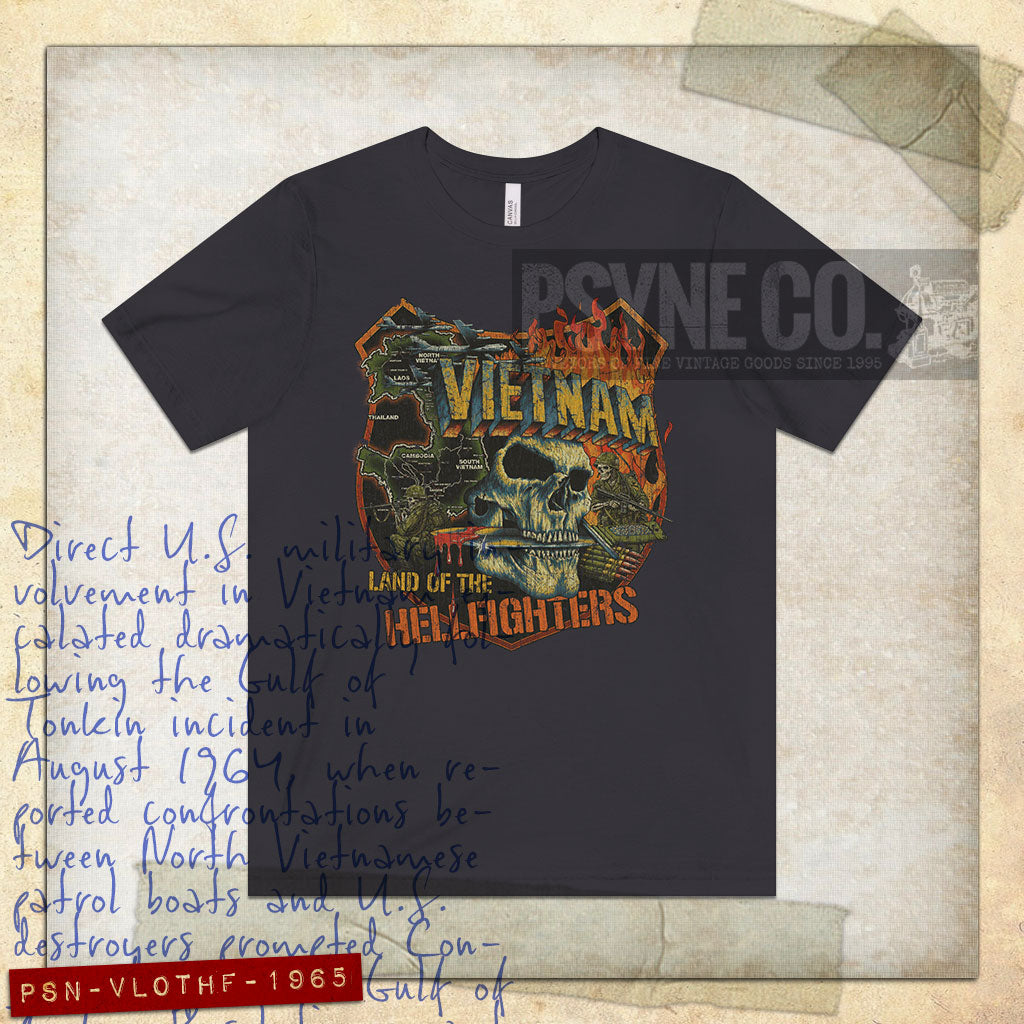 Vietnam Land of the Hellfighters 1965 Vintage Men's T-Shirt