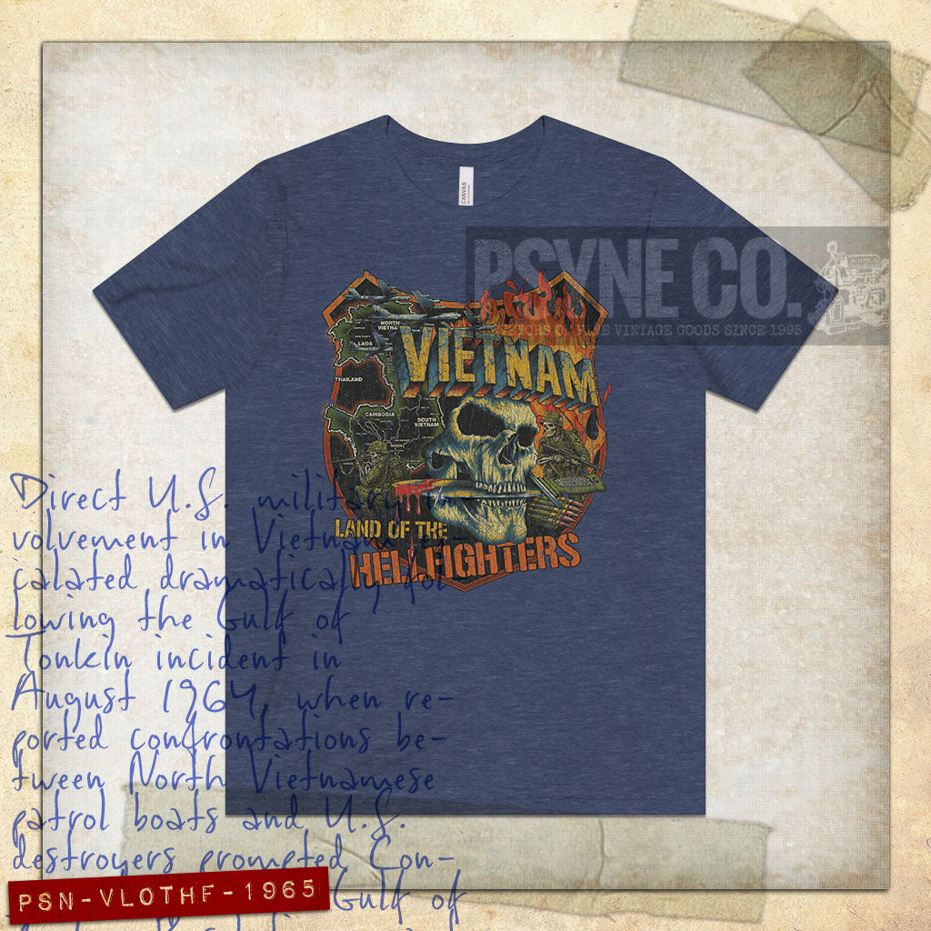 Vietnam Land of the Hellfighters 1965 Vintage Men's T-Shirt