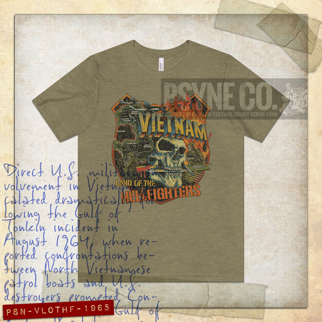 Vietnam Land of the Hellfighters 1965 Vintage Men's T-Shirt