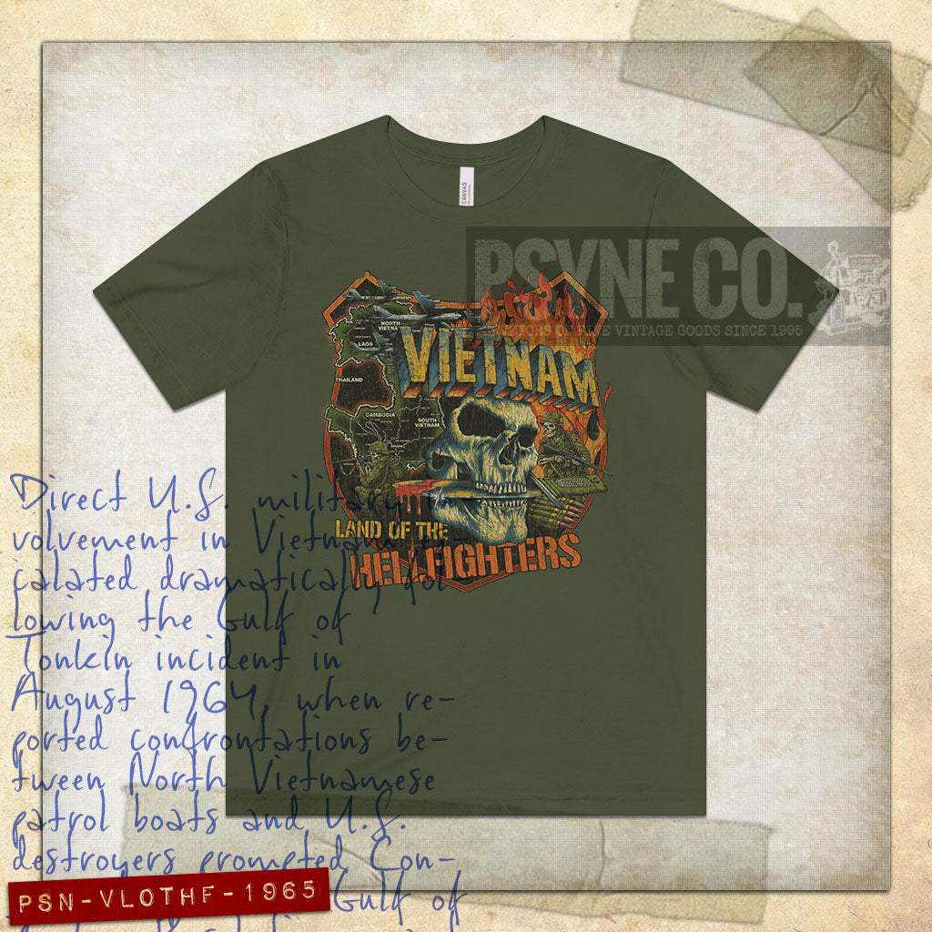 Vietnam Land of the Hellfighters 1965 Vintage Men's T-Shirt