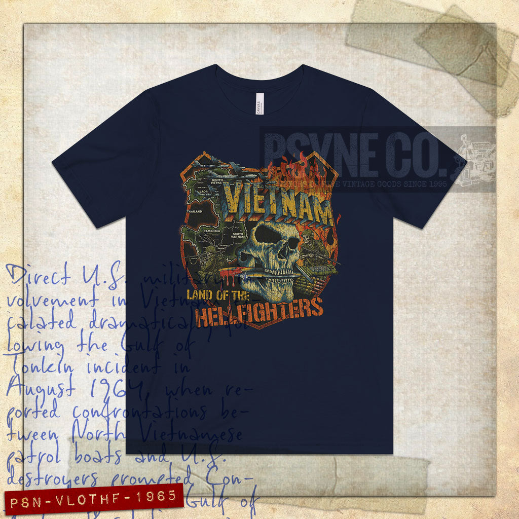 Vietnam Land of the Hellfighters 1965 Vintage Men's T-Shirt