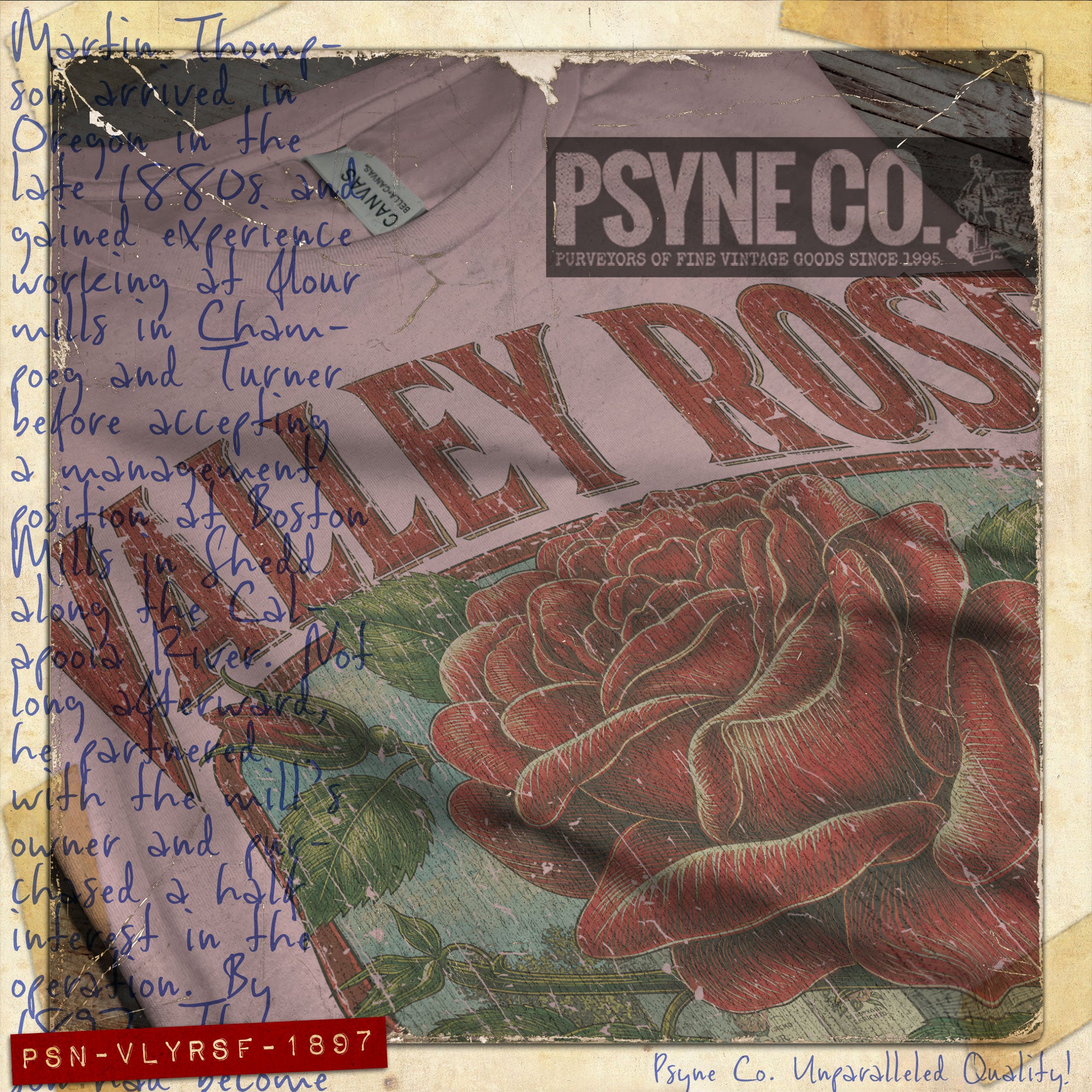 Valley Rose Flour 1897 Vintage Men’s T-Shirt