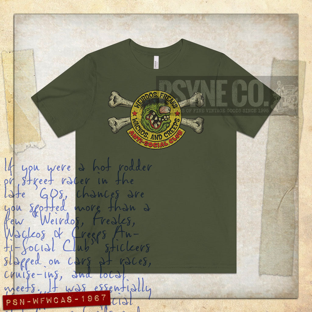Weirdos, Freaks, Wackos, and Creeps Anti-Social Club 1967 Vintage Men's T-Shirt
