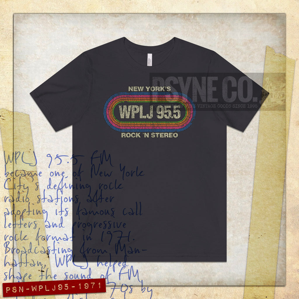 WPLJ 95.5 Rock 'N Stereo New York 1971 Vintage Men's T-Shirt