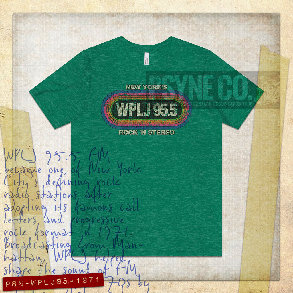 WPLJ 95.5 Rock 'N Stereo New York 1971 Vintage Men's T-Shirt