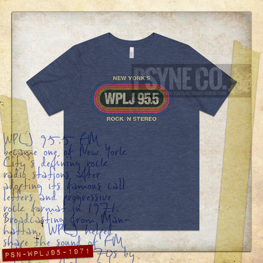 WPLJ 95.5 Rock 'N Stereo New York 1971 Vintage Men's T-Shirt