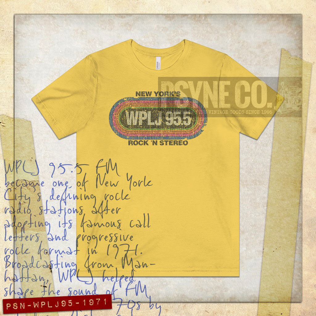 WPLJ 95.5 Rock 'N Stereo New York 1971 Vintage Men's T-Shirt