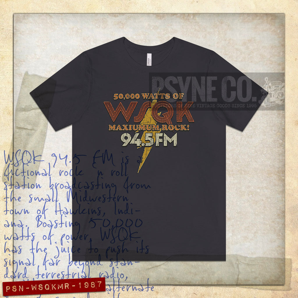 WSQK Maximum Rock 1987 Vintage Men's T-Shirt