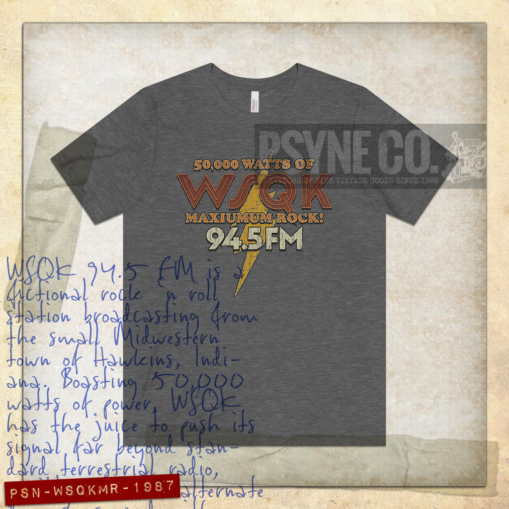 WSQK Maximum Rock 1987 Vintage Men's T-Shirt