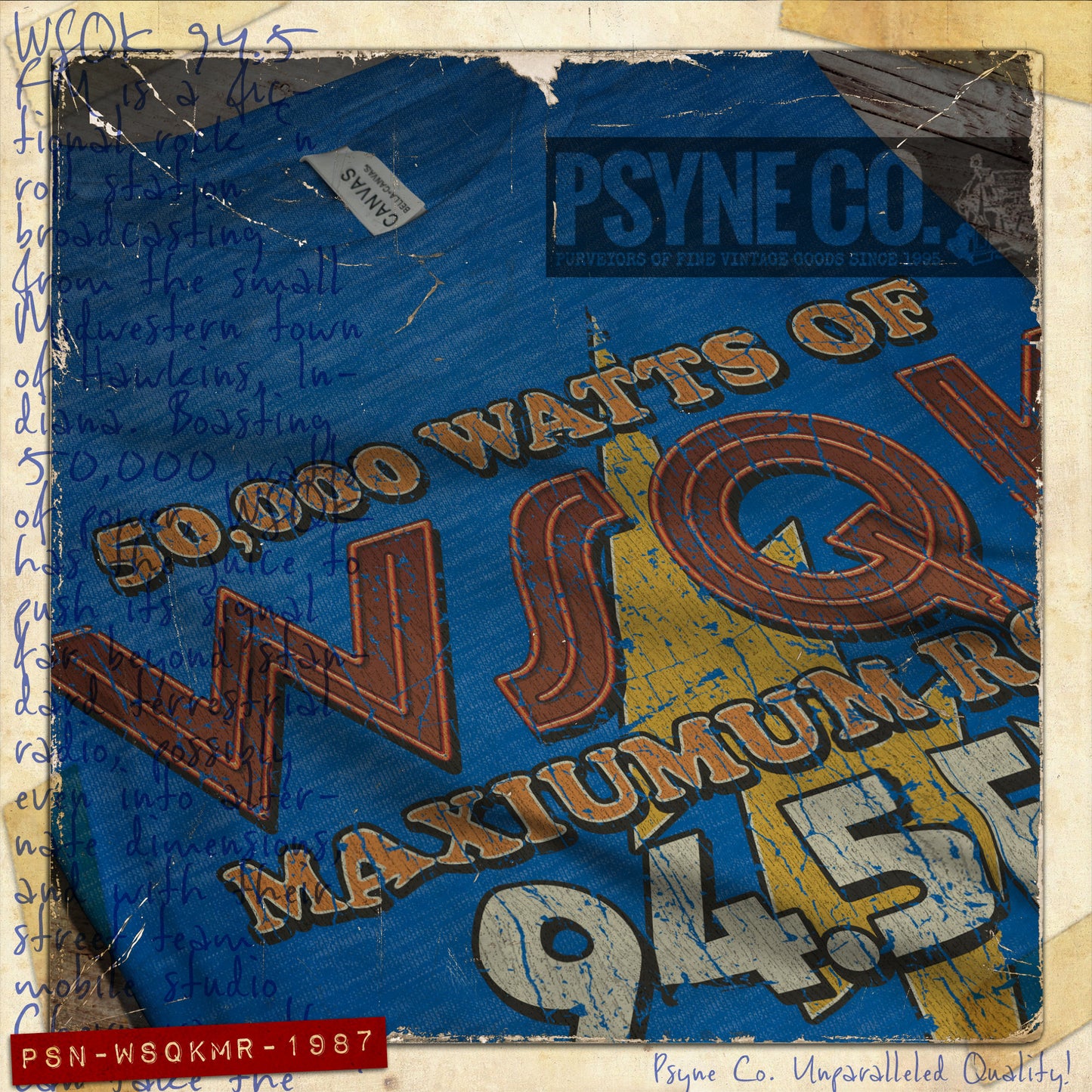 WSQK Maximum Rock 1987 Vintage Men's T-Shirt