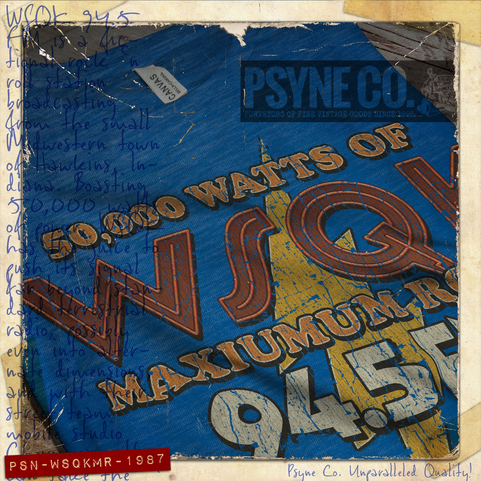 WSQK Maximum Rock 1987 Vintage Men's T-Shirt