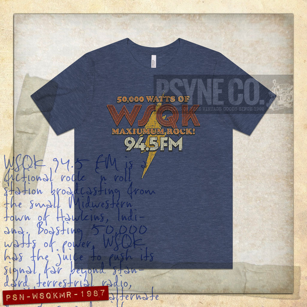 WSQK Maximum Rock 1987 Vintage Men's T-Shirt