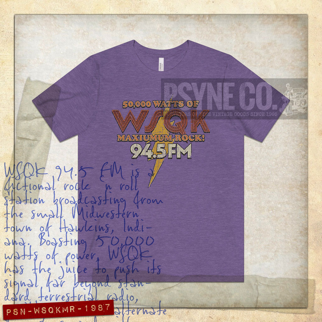 WSQK Maximum Rock 1987 Vintage Men's T-Shirt
