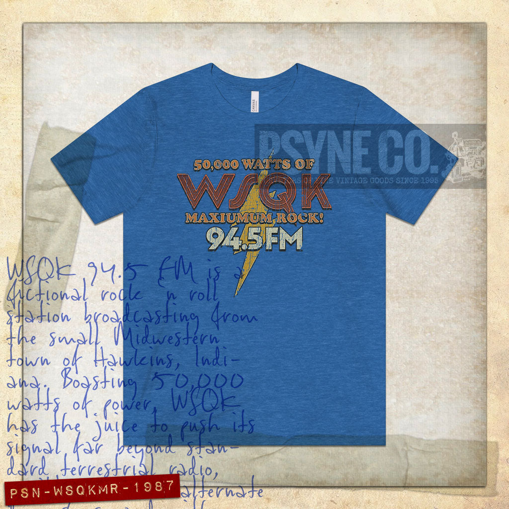 WSQK Maximum Rock 1987 Vintage Men's T-Shirt