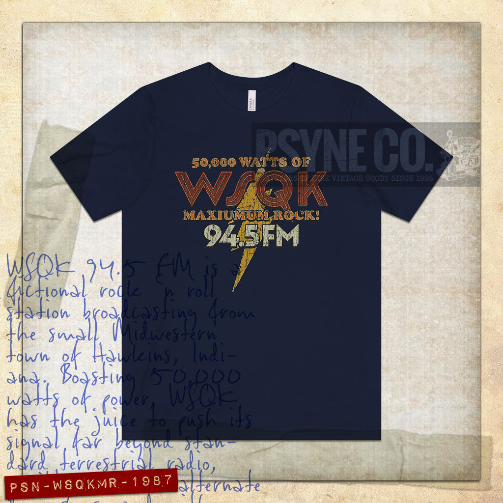 WSQK Maximum Rock 1987 Vintage Men's T-Shirt