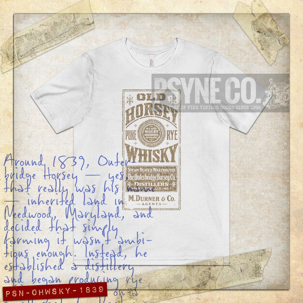 Old Horsey Rye Whisky 1839 Vintage Men's T-Shirt
