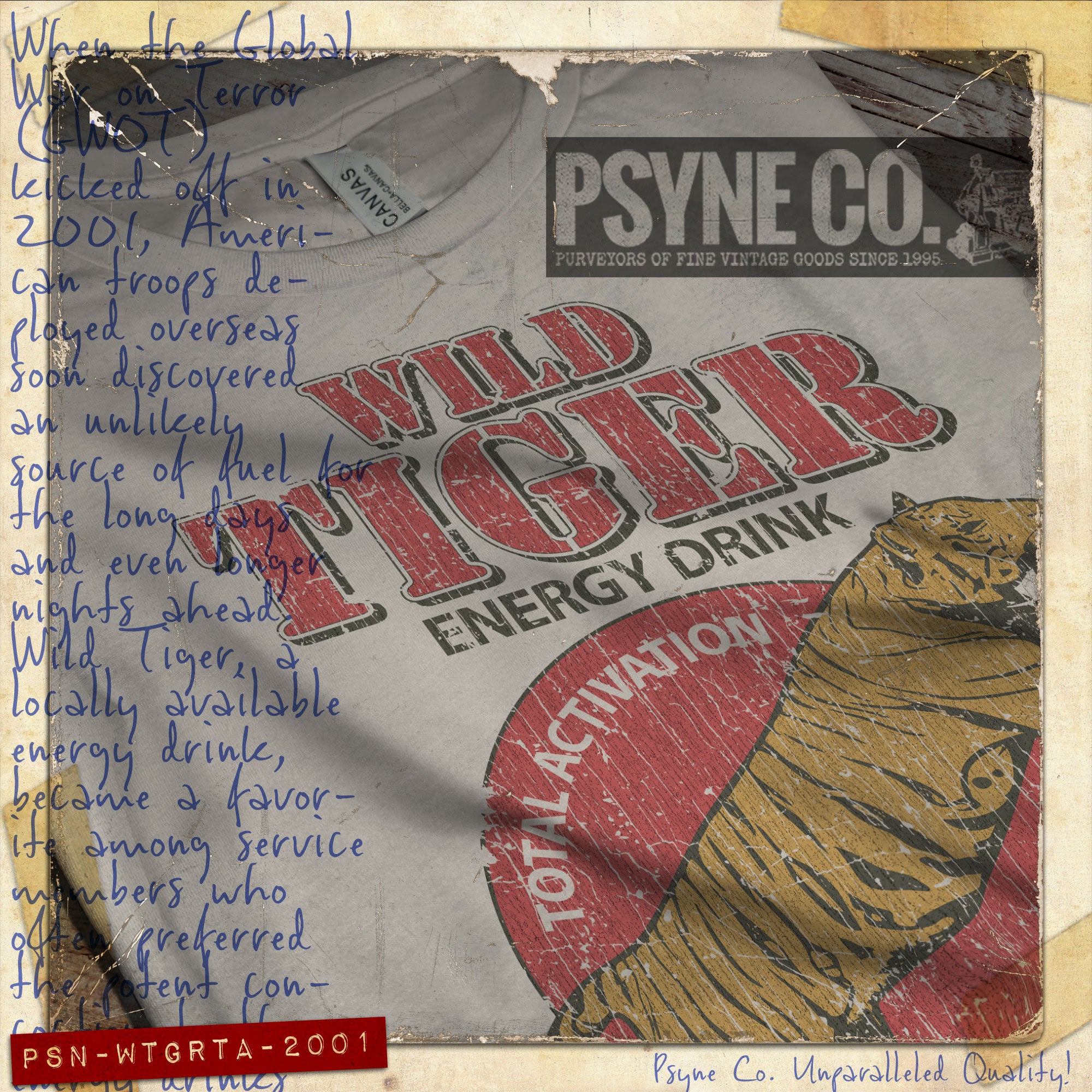 Wild Tiger Total Activation 2001 Vintage Men's T-Shirt