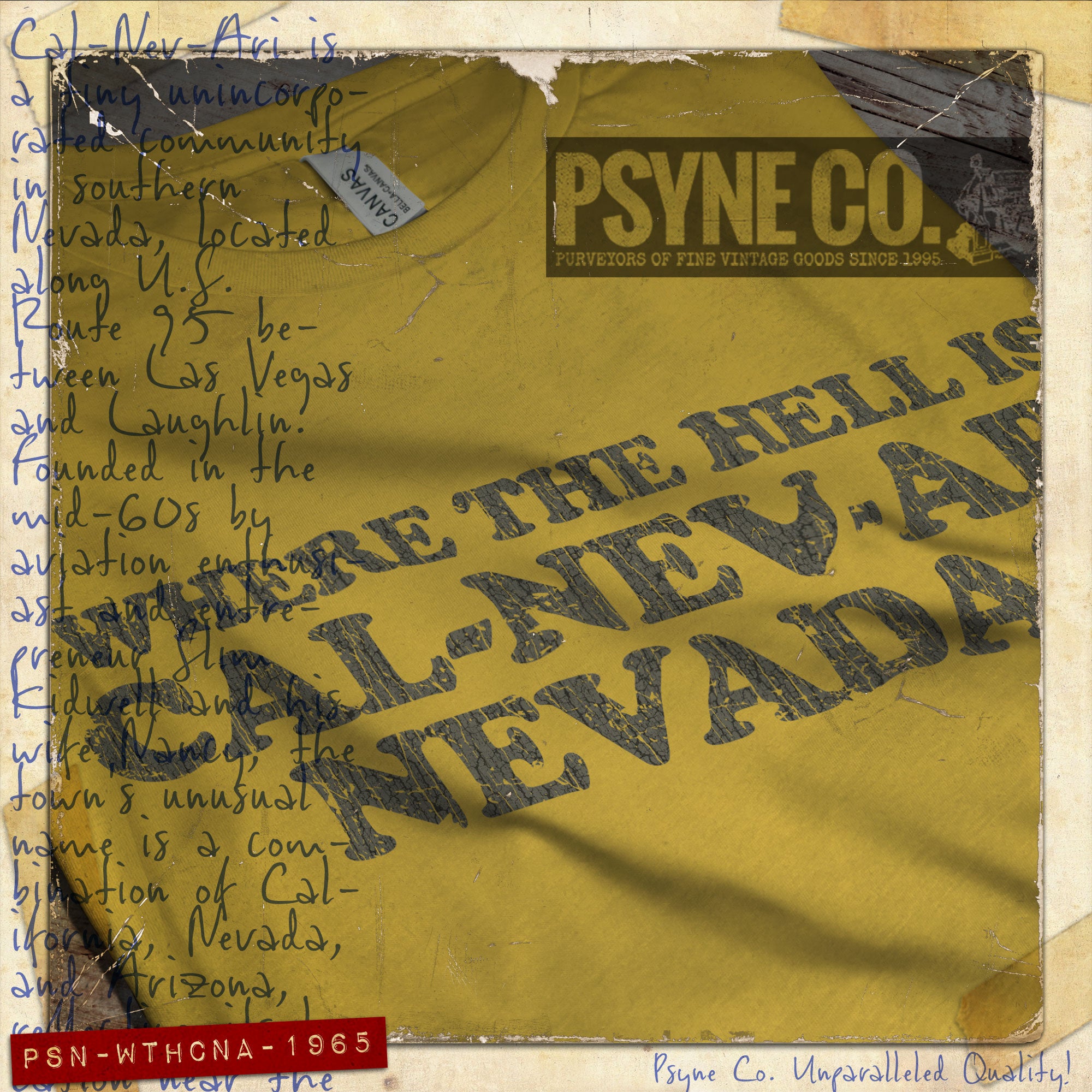 Where The Hell is Cal-Nev-Ari, Nevada? 1965 Vintage Men’s T-Shirt