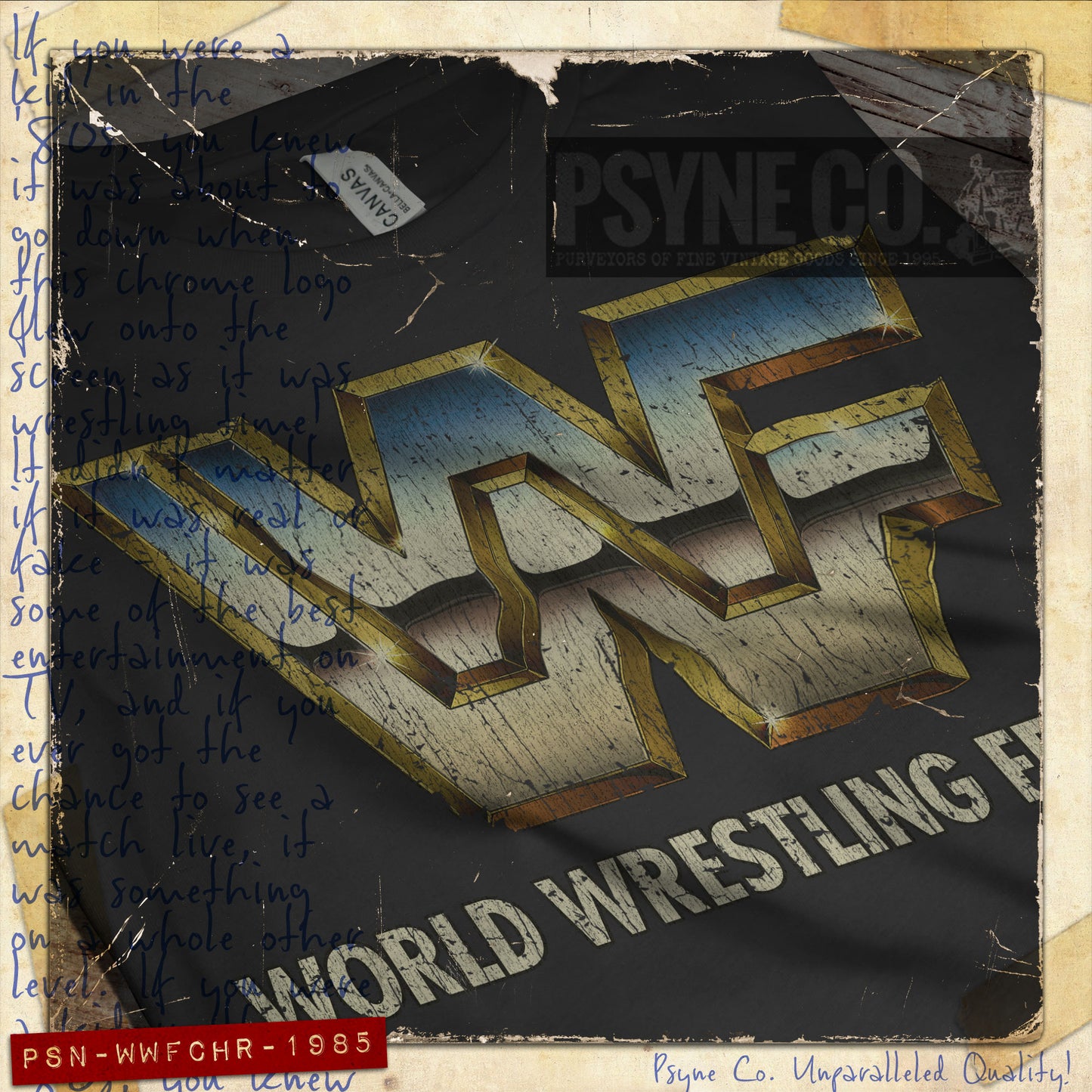 WWF Chrome 1985 Vintage Men's T-Shirt