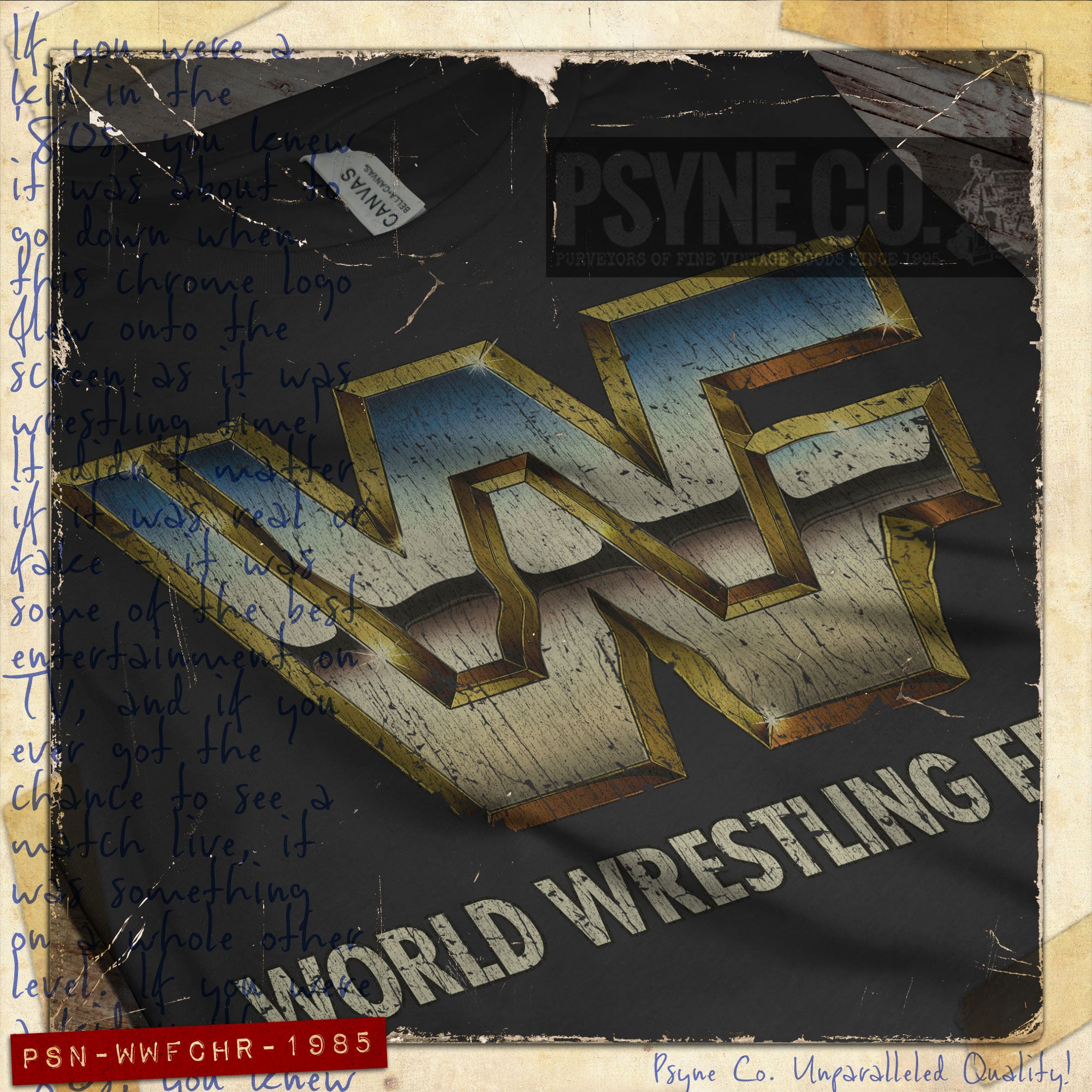 WWF Chrome 1985 Vintage Men's T-Shirt