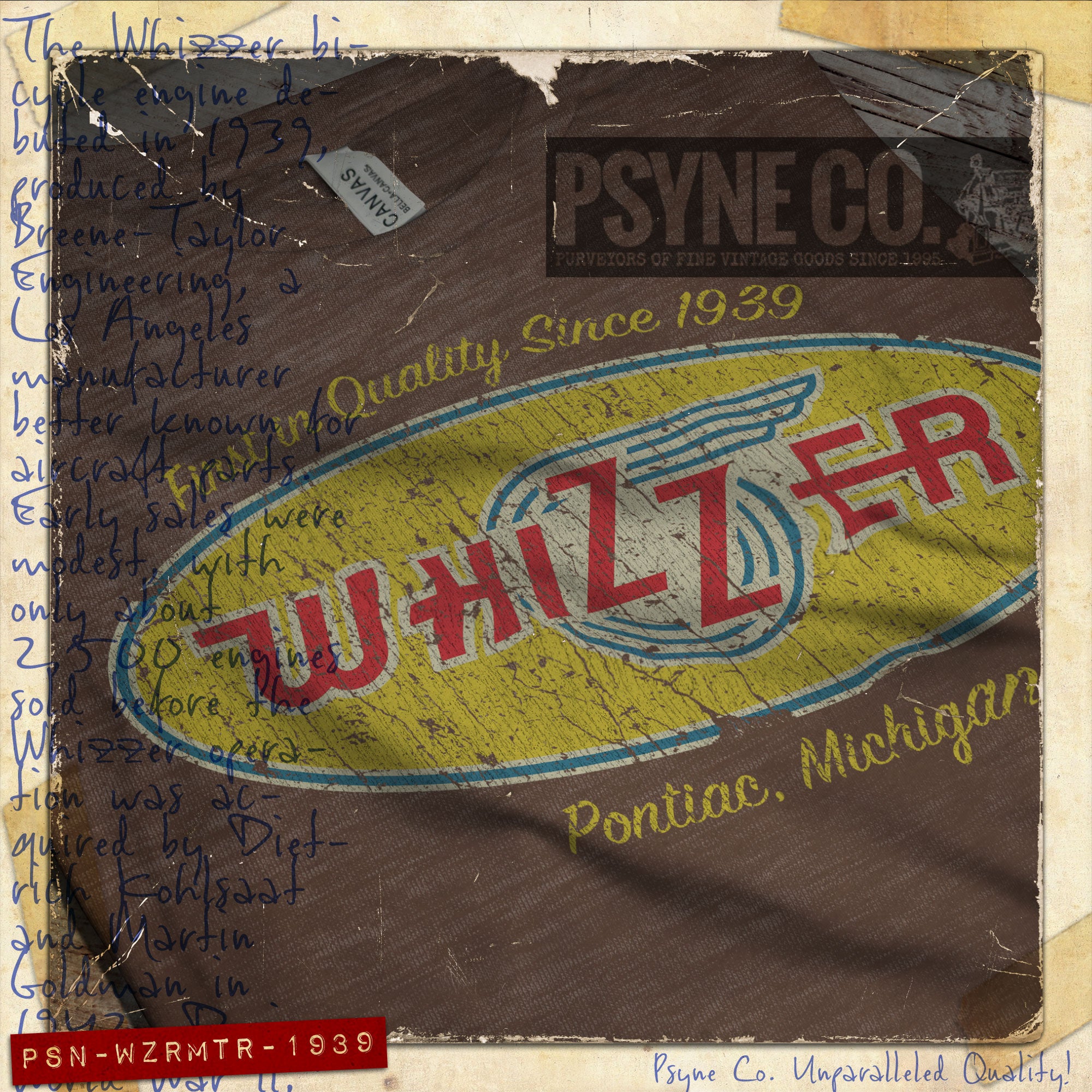 Whizzer Motorcycles 1939 Vintage Men’s T-Shirt