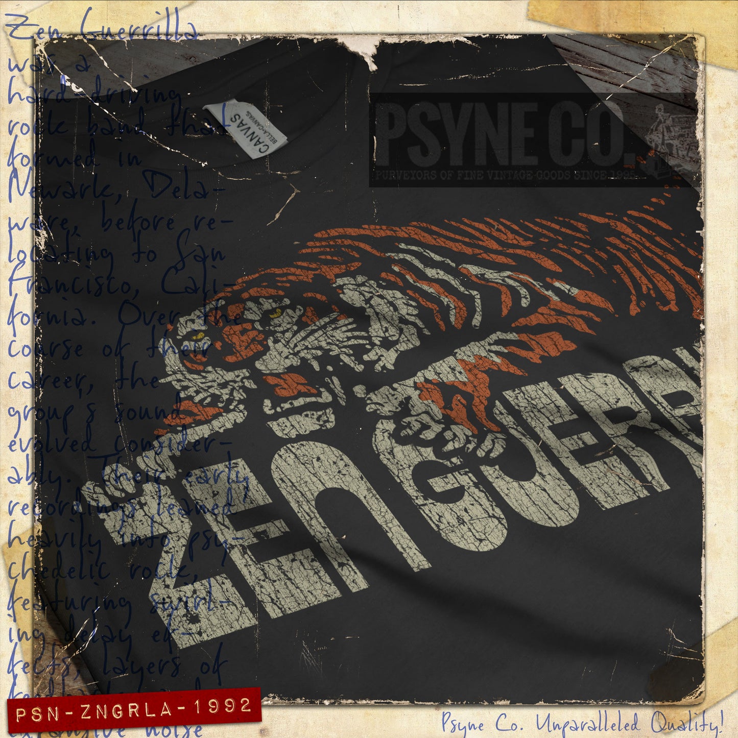 Zen Guerrilla Tiger Power 1992 Vintage Men’s T-Shirt