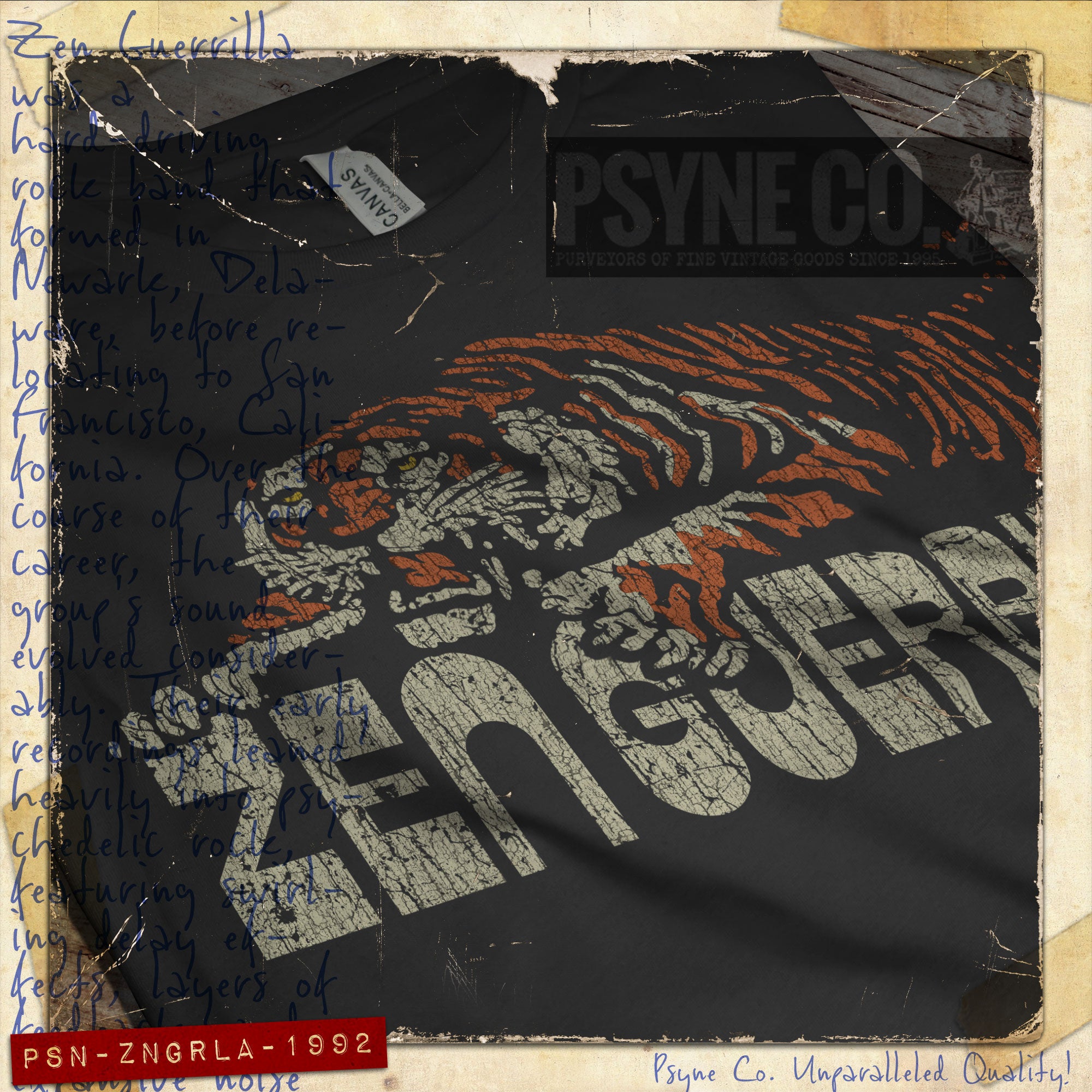 Zen Guerrilla Tiger Power 1992 Vintage Men’s T-Shirt
