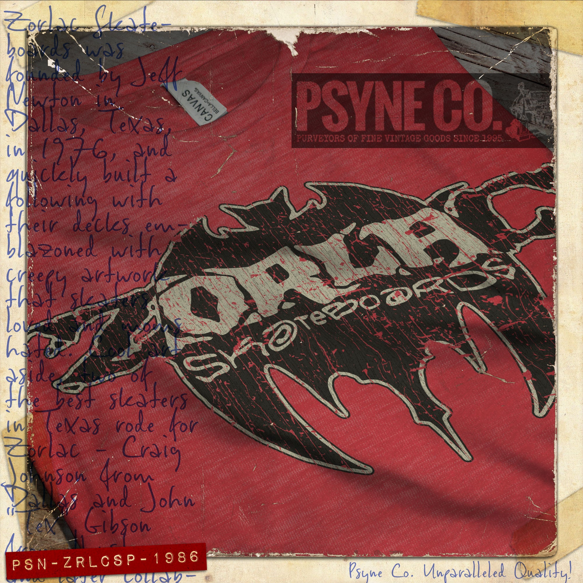 Zorlac Street Pirate 1986 F/B Vintage Men’s T-Shirt