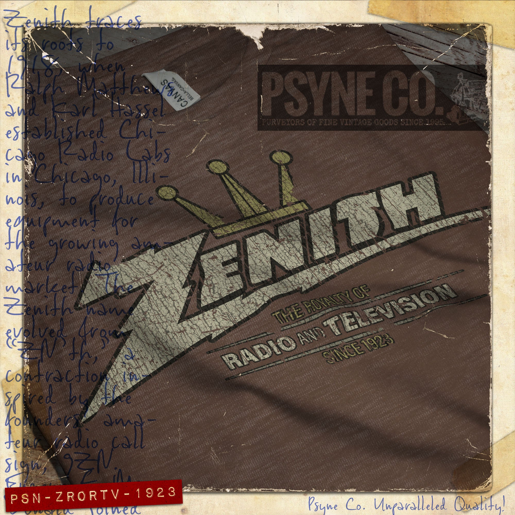 Zenith Royalty of Radio and Television 1923 Vintage Men's T-Shirt