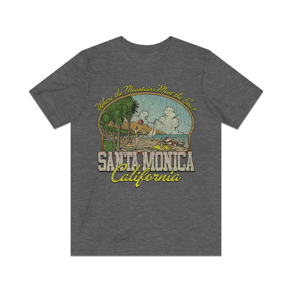 Santa Monica Where the Mountains Meet the Sea 1962 Vintage Men's T-Shirt