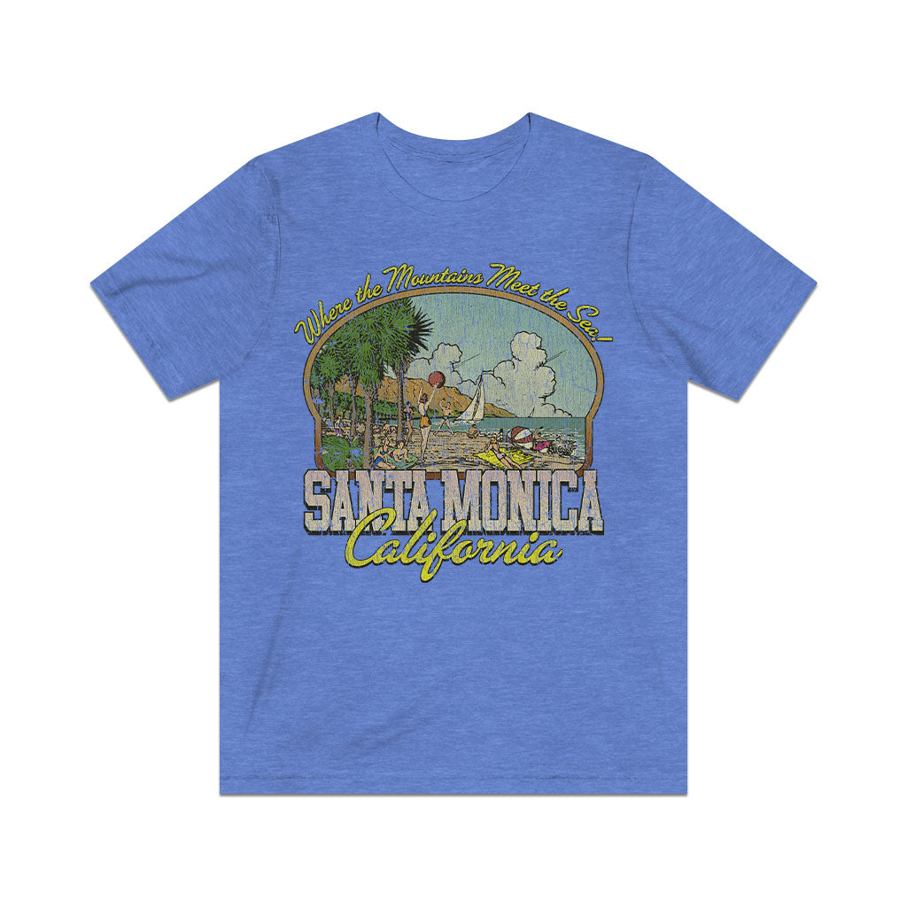 Santa Monica Where the Mountains Meet the Sea 1962 Vintage Men's T-Shirt