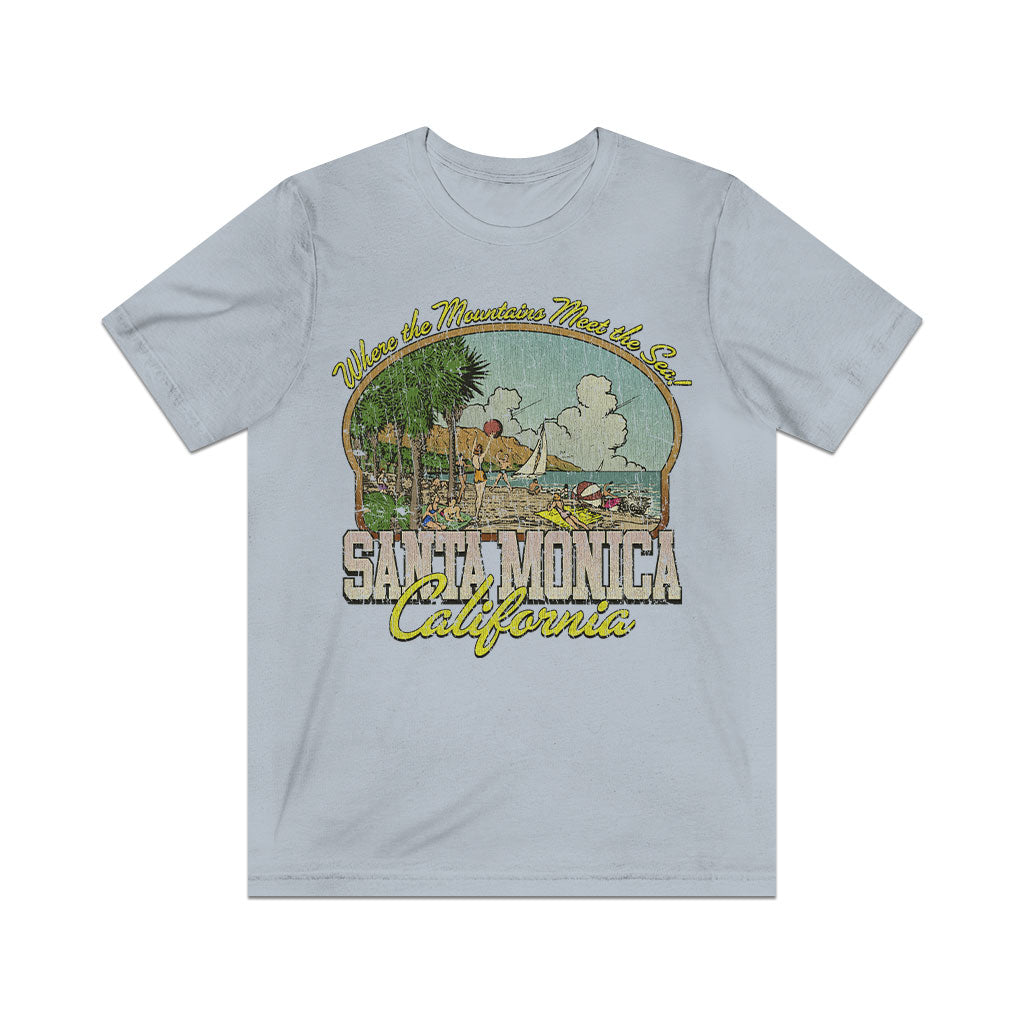 Santa Monica Where the Mountains Meet the Sea 1962 Vintage Men's T-Shirt