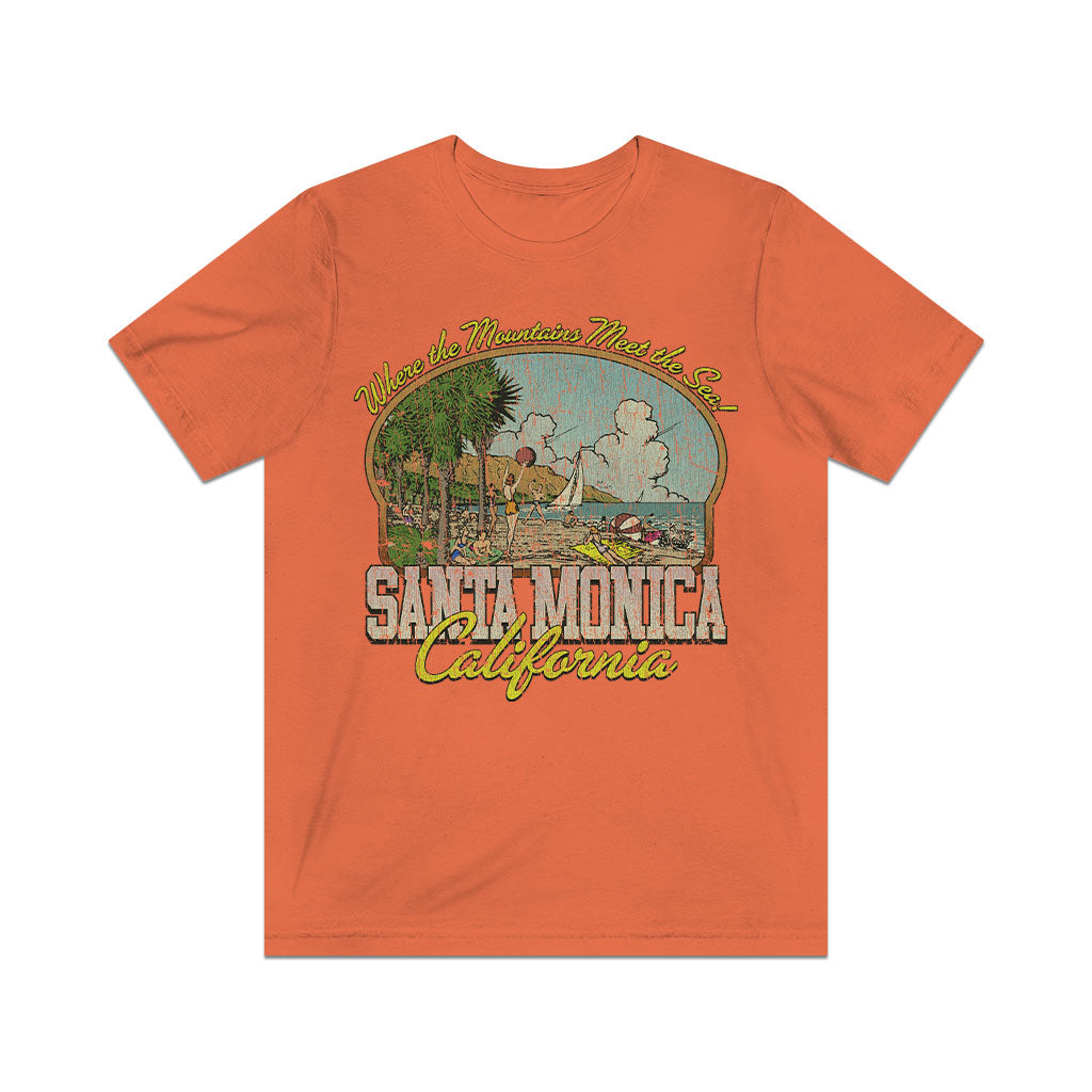 Santa Monica Where the Mountains Meet the Sea 1962 Vintage Men's T-Shirt