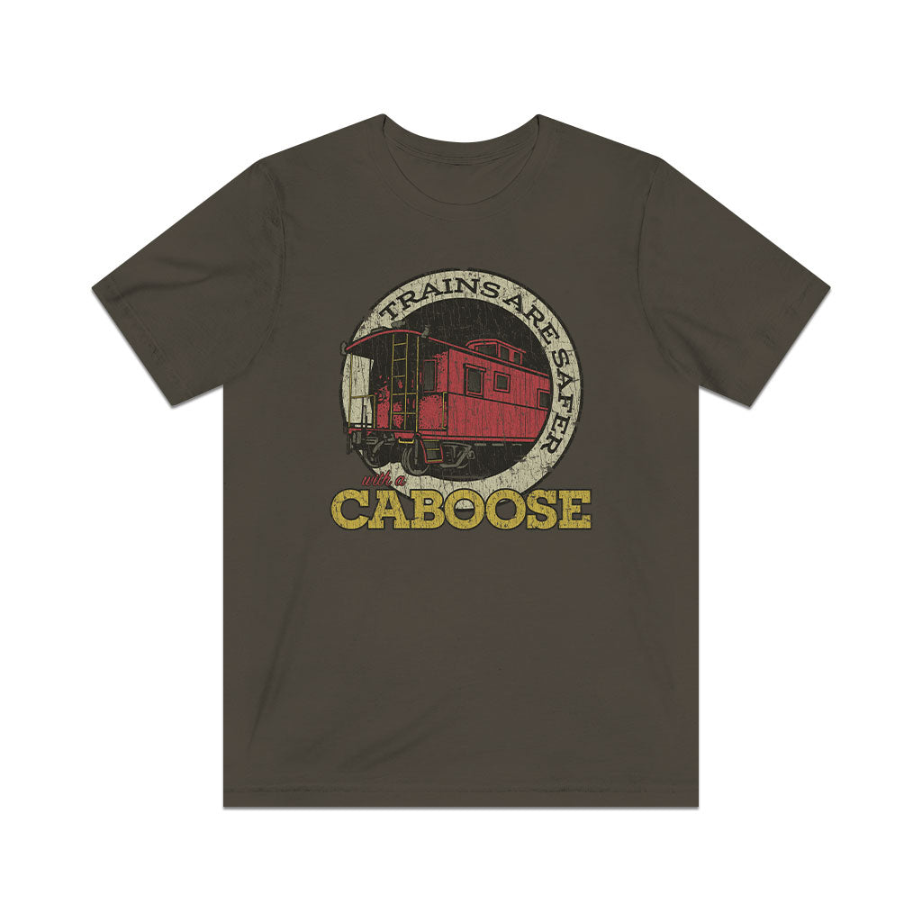 Trains Are Safer With a Caboose 1981 Vintage Men's T-Shirt