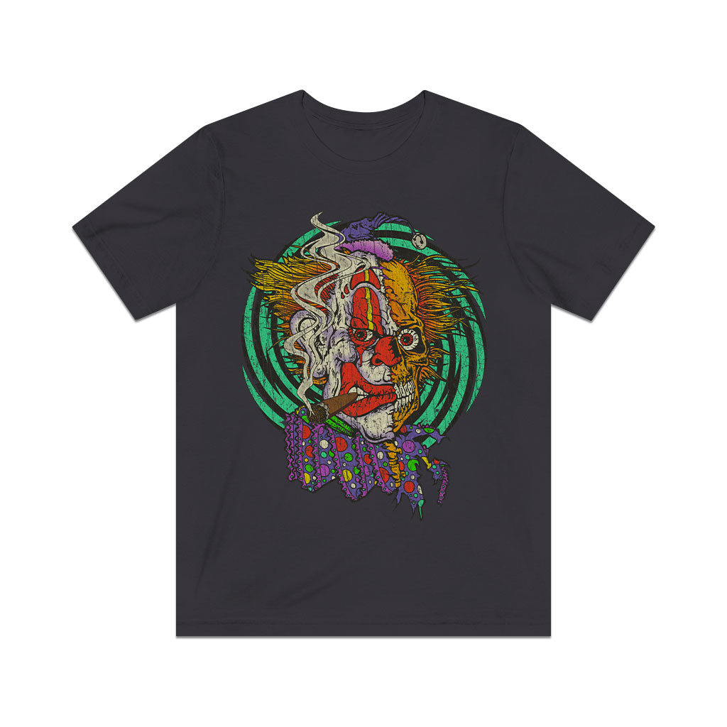 Two Faced Horror Clown 2004 Vintage Men's T-Shirt
