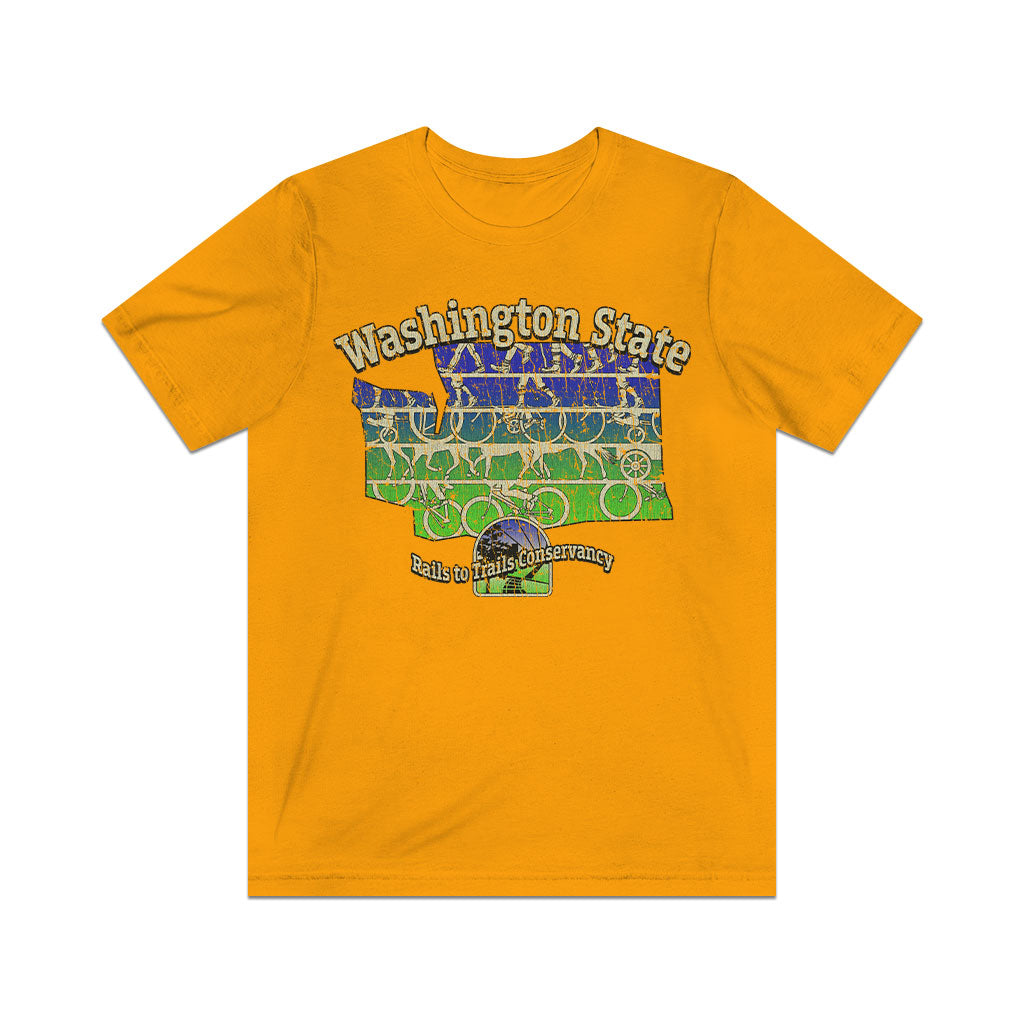 Washington State Rail Trails 1986 Vintage Men's T-Shirt