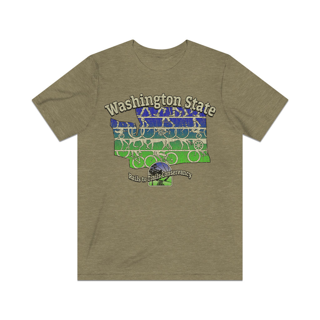 Washington State Rail Trails 1986 Vintage Men's T-Shirt