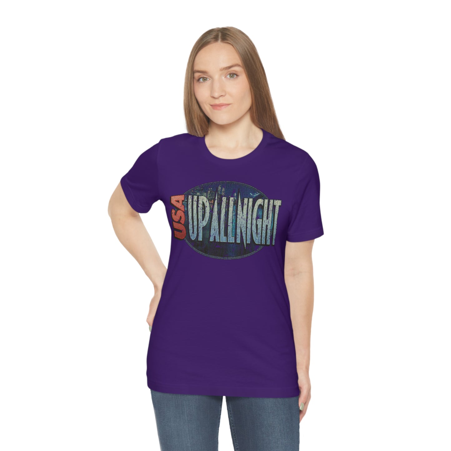 USA Up All Night 1989 Vintage Men's T-Shirt