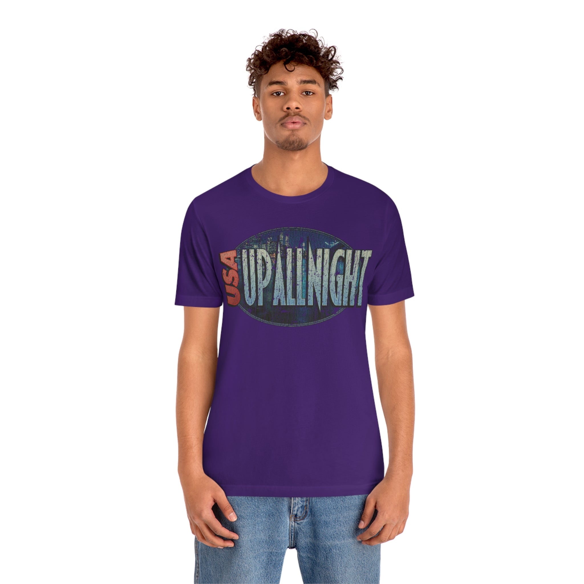 USA Up All Night 1989 Vintage Men's T-Shirt