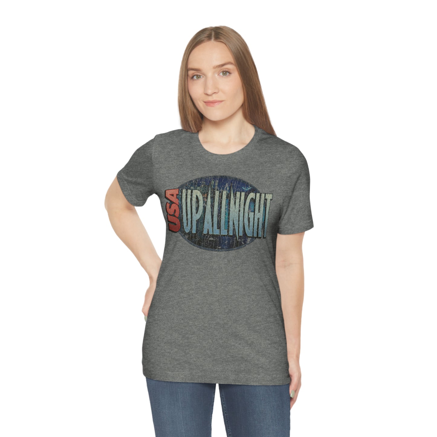 USA Up All Night 1989 Vintage Men's T-Shirt