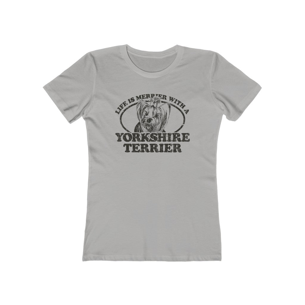 Life is Merrier With a Yorkshire Terrier 1982 Vintage Women's T-Shirt