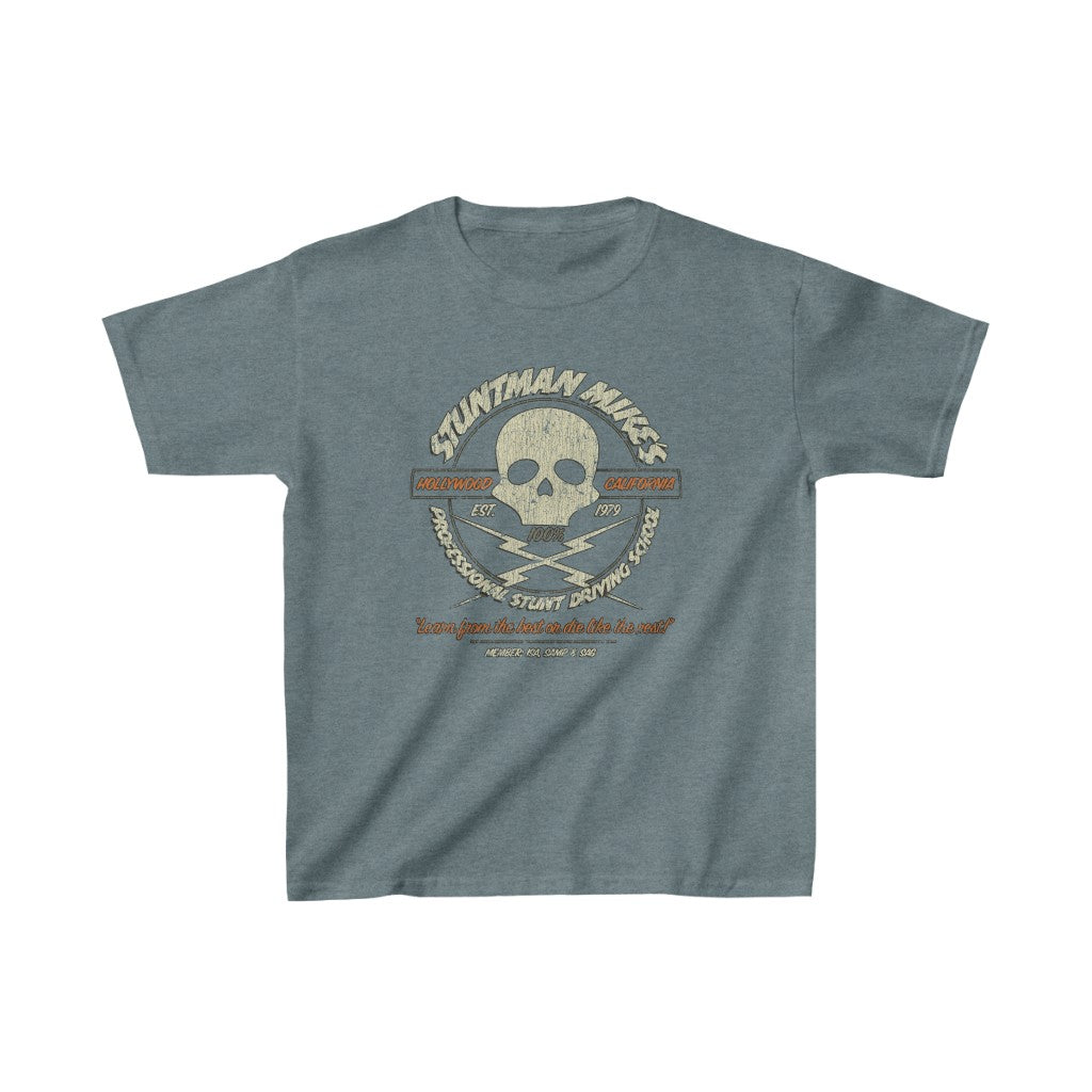 Stuntman Mike's Professional Stunt Driving School 1979 Vintage Kid's T-Shirt
