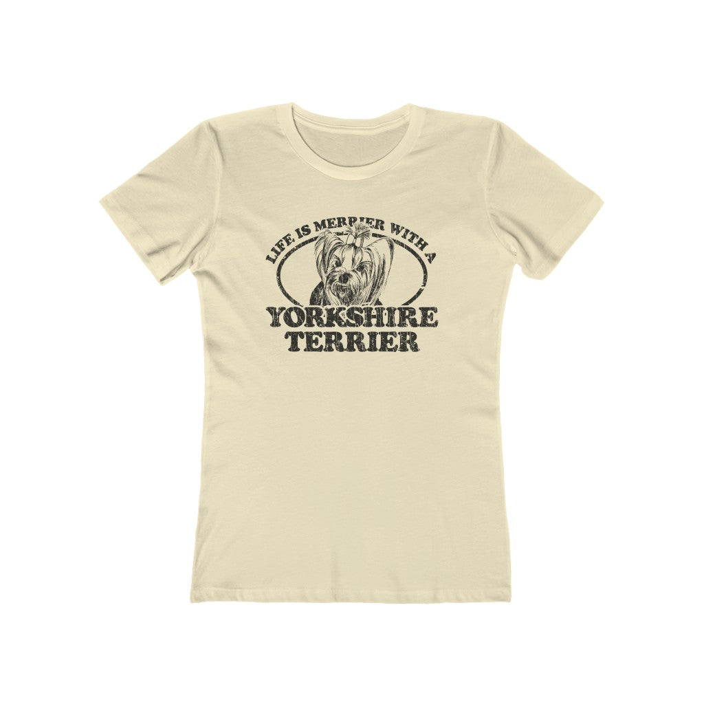 Life is Merrier With a Yorkshire Terrier 1982 Vintage Women's T-Shirt