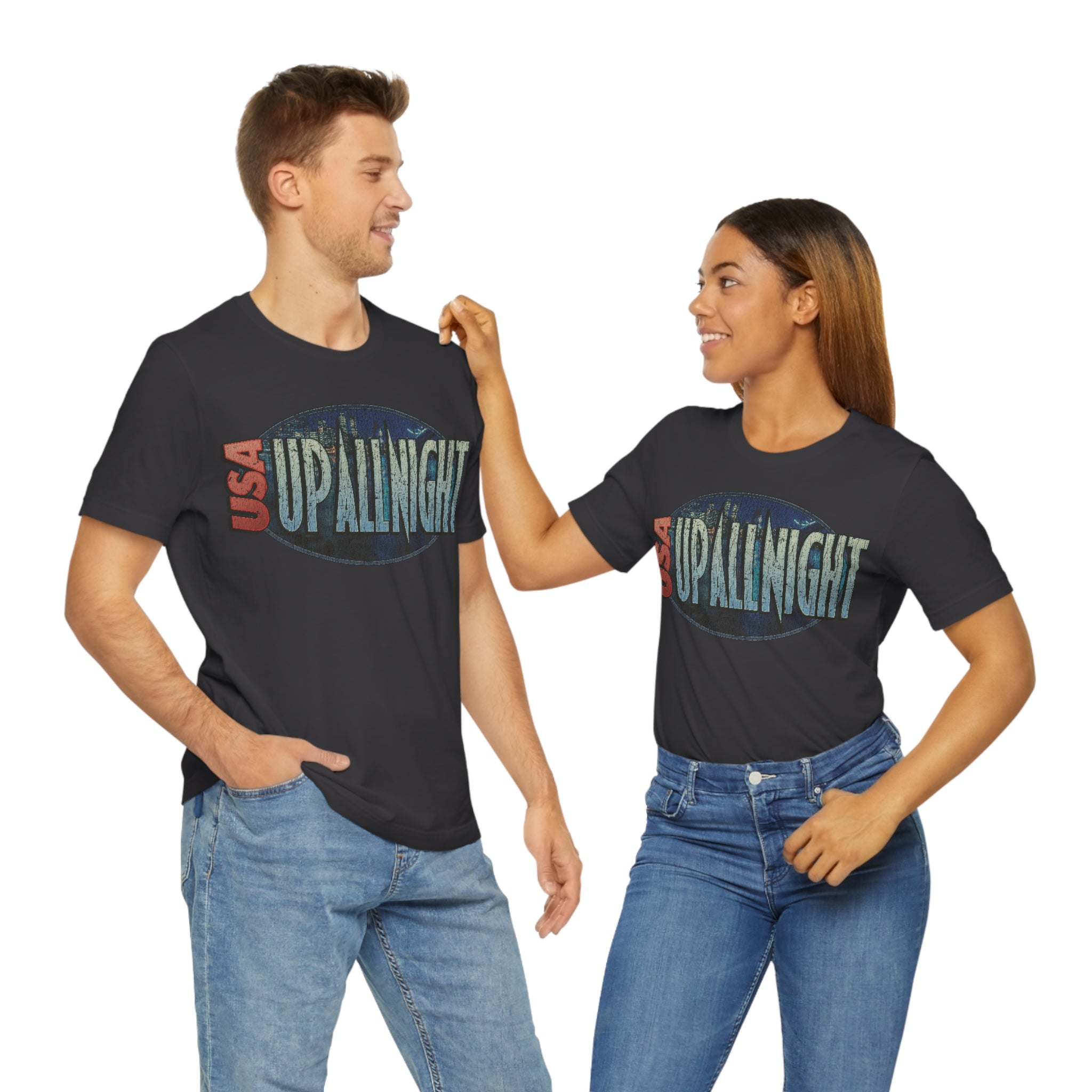USA Up All Night 1989 Vintage Men's T-Shirt
